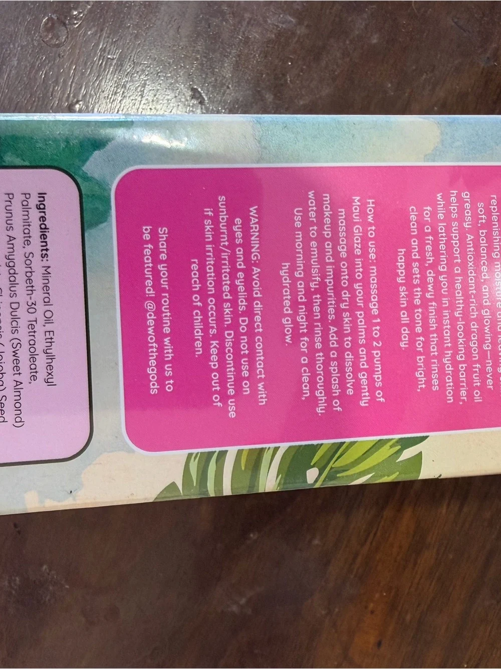 Dew of the gods maui glaze oil facial cleaner